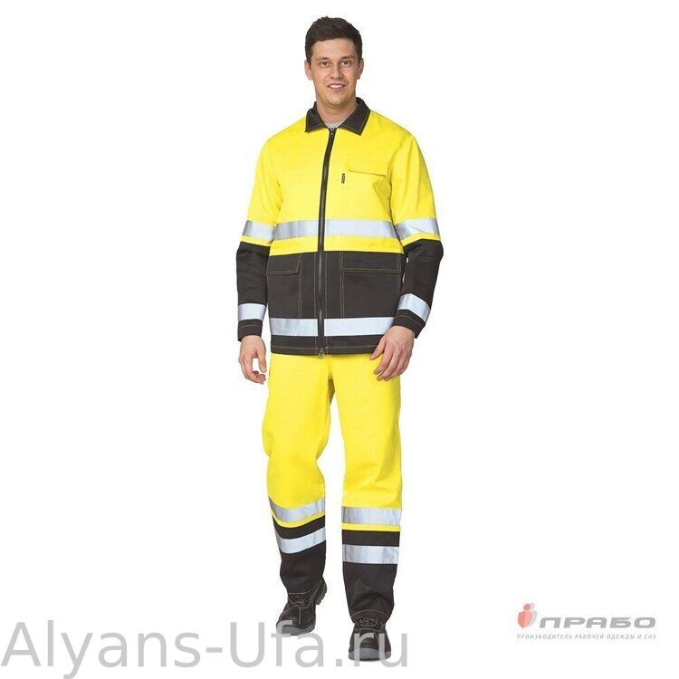 Костюм мужской летний "Спектр 2М" жёлтый/чёрный (куртка и полукомбинезон)