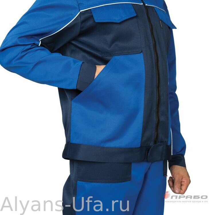 Костюм мужской "Бригадир" василёк/синий (куртка и брюки)